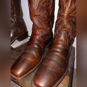 Ariat Bench Made Bison Leather Boots Brown 8D